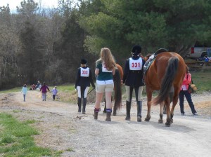 Pony Club girls head back to the barn for turnbacks