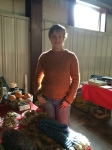 Local farmer, Wynona Pryor, and her booth. She was selling hand-knit scarves and DELICIOUS pumpkin soup